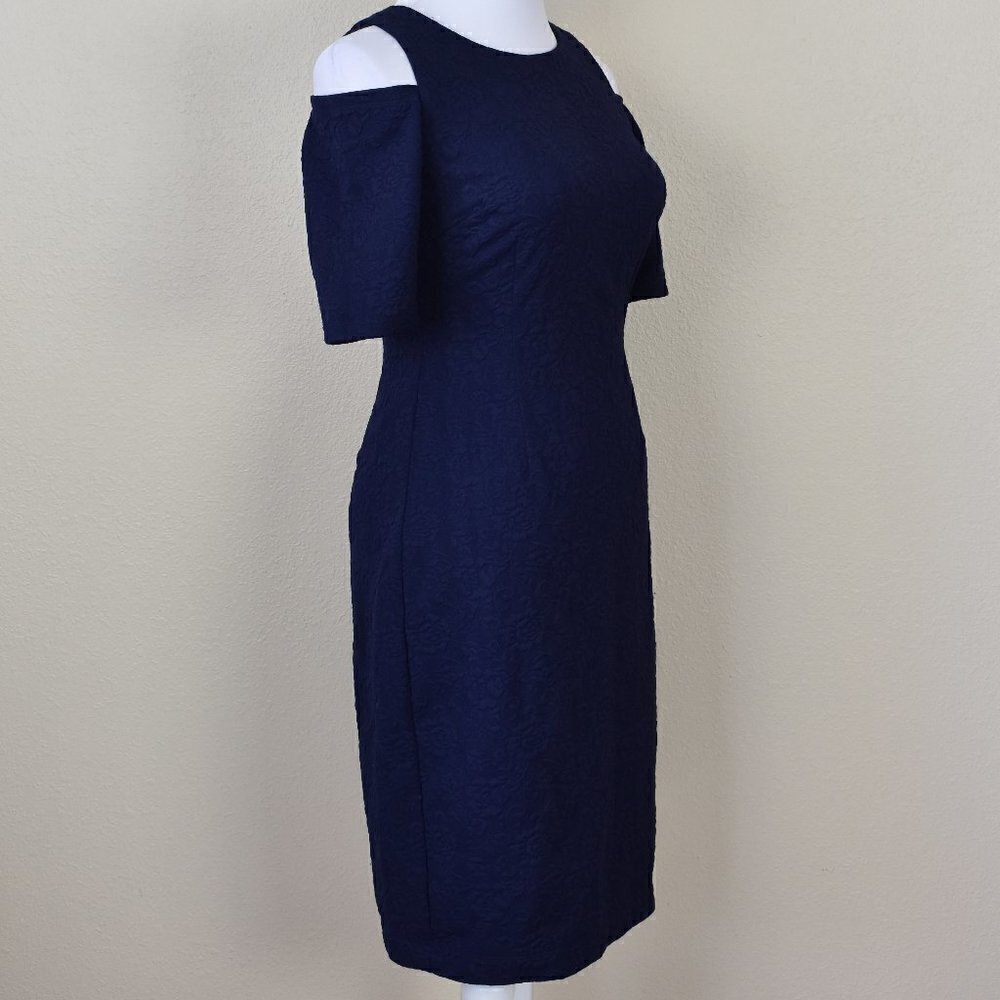 Eliza J Cold Shoulder Jacquard Sheath Dress 2 - Picture 7 of 8